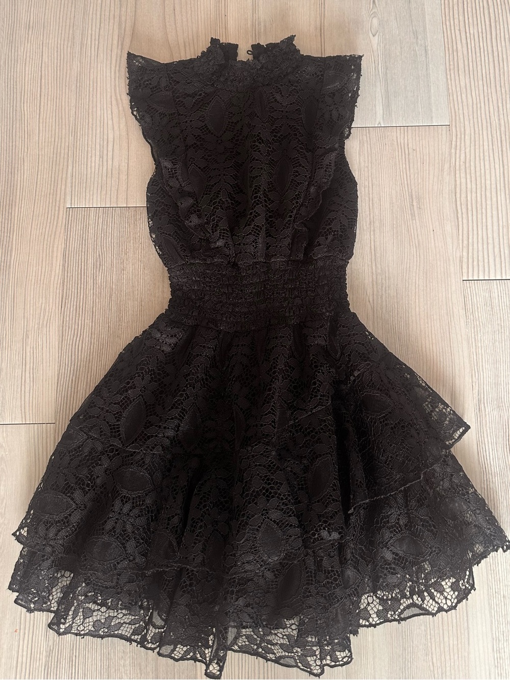Aqua Black Lace Sleeveless Kids Dress